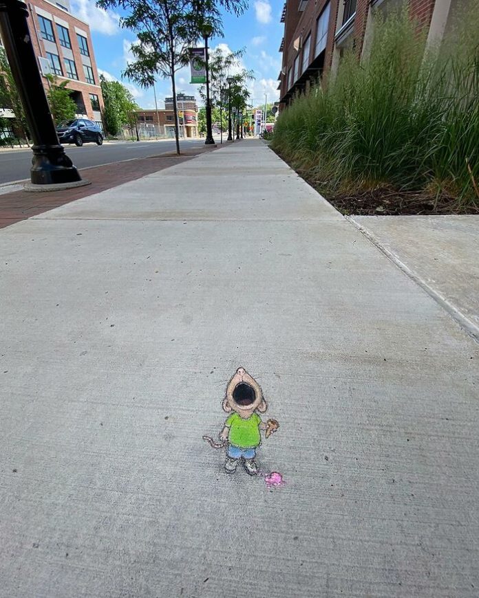 Художник преображает улицы с помощью трехмерных рисунков